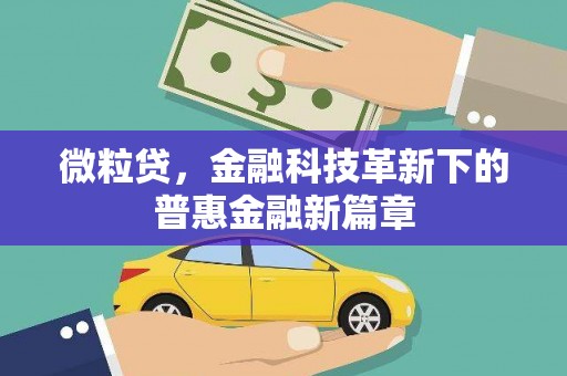 左云微粒贷，金融科技革新下的普惠金融新篇章