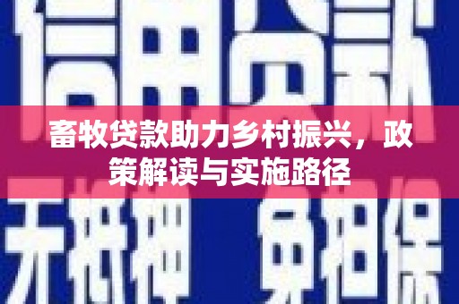 左云畜牧贷款助力乡村振兴，政策解读与实施路径