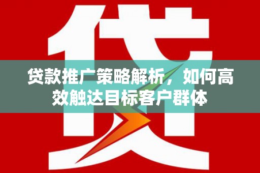 左云贷款推广策略解析，如何高效触达目标客户群体