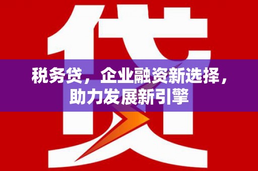 左云税务贷，企业融资新选择，助力发展新引擎