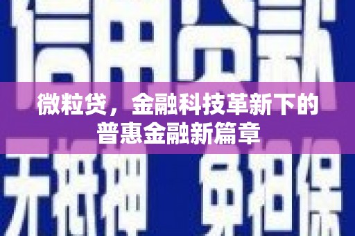 左云微粒贷，金融科技革新下的普惠金融新篇章