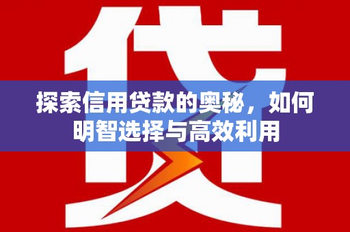 左云探索信用贷款的奥秘，如何明智选择与高效利用