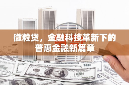 左云微粒贷，金融科技革新下的普惠金融新篇章