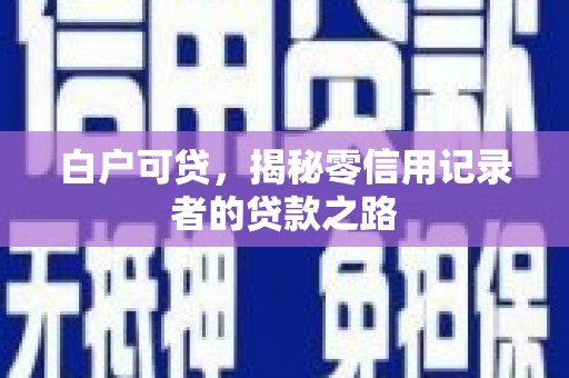 左云白户可贷，揭秘零信用记录者的贷款之路