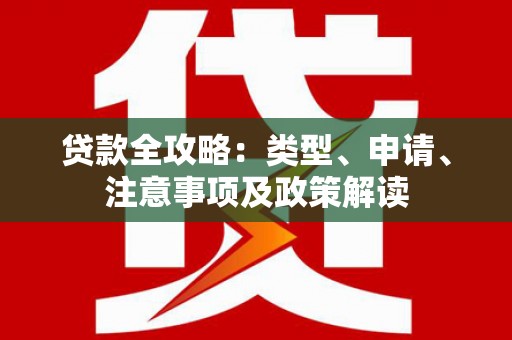左云贷款全攻略：类型、申请、注意事项及政策解读
